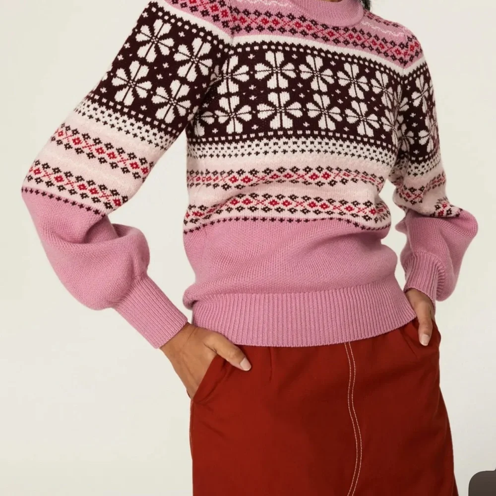 kate spade Pink Fair Isle Wool Sweater